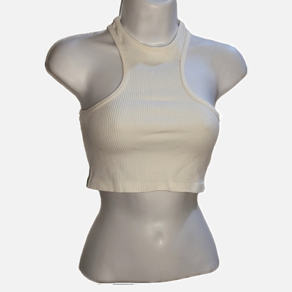 White stretchy crop top